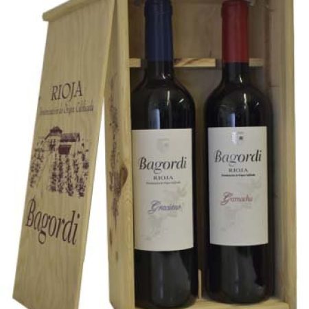 Pack de 2 botellas Bagordi Rioja + Caja de Madera