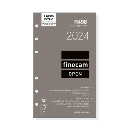 Ricarica dell'agenda Finocam Open R498 2024 Bianco 9