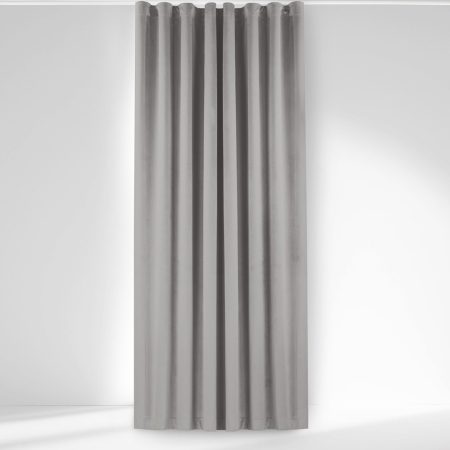 Tenda  VILA colore grigio stile classico nastro aggrappa tende wawe trasparente 7 cm velluto 200x225 homede