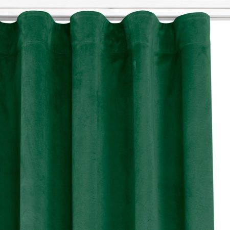 Tenda  VILA colore verde bottiglia stile classico nastro aggrappa tende wawe trasparente 7 cm velluto 200x245 homede