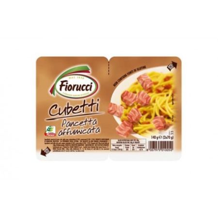 Pancetta Dolce a Cubetti-Fiorucci-Confezione da 140 Grammi