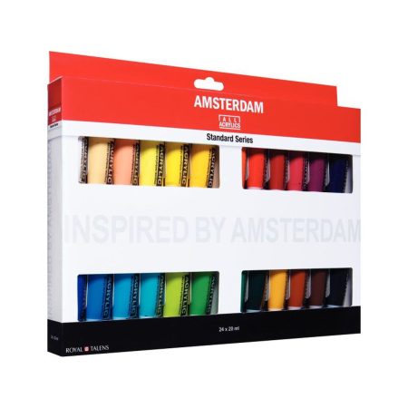 Set di colori Talens Amsterdam Vernice acrilica 24 Pezzi Multicolore 200 ml