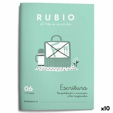 Quaderno di scrittura e calligrafia Rubio Nº06 A5 Spagnolo 20 Fogli (10 Unità)
