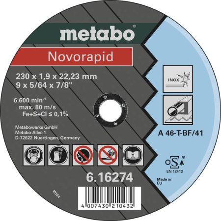 Metabo Novorapid 616274000 Disco di taglio dritto 230 mm 25 pz. Metallo