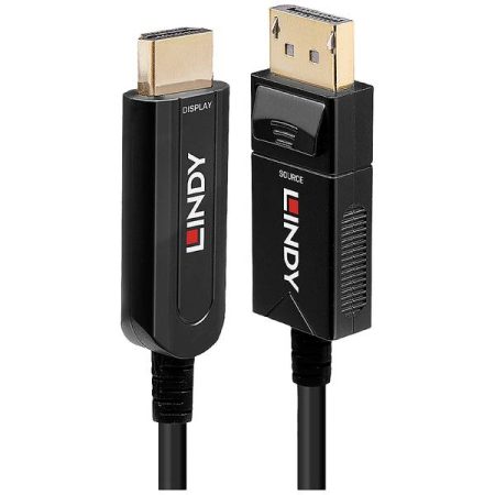 LINDY DisplayPort / HDMI / Fibra ottica Cavo adattatore Spina DisplayPort