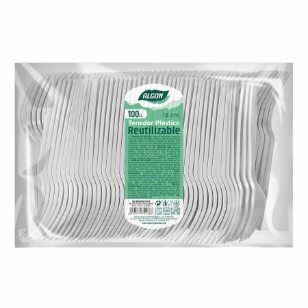Set di Forchette Algon Riutilizzabile Bianco 10 Unità 18 cm