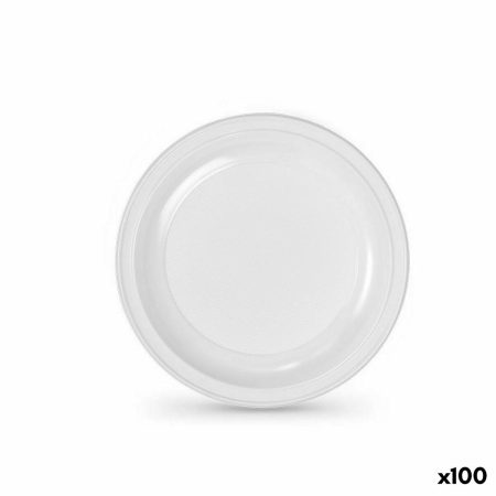 Set di piatti riutilizzabili Algon Bianco Plastica 22 x 22 x 1