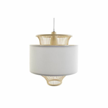 Lampadario DKD Home Decor Bianco Poliestere Bambù (40 x 40 x 52 cm) Made in Italy Global Shipping