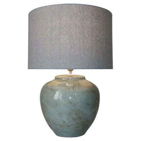 Lampada da tavolo DKD Home Decor Tela Ceramica Grigio (42 x 42 x 60 cm) Made in Italy Global Shipping