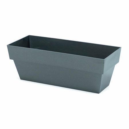 Vaso rettangolare da Balcone Plastiken Limited Antracite 12 x 30 cm Made in Italy Global Shipping