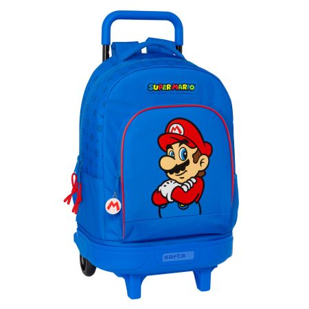 Trolley per la Scuola Super Mario Play Azzurro Rosso 33 X 45 X 22 cm