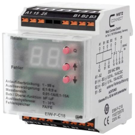 Relè di monitoraggio 230 V/AC (max) 2 scambi Metz Connect 1102720570 1 pz.