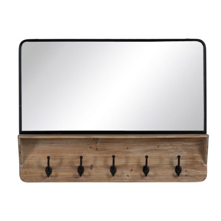 Specchio da parete Nero Beige Legno Cristallo 90 x 13 x 66 cm Made in Italy Global Shipping