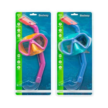 Occhialini da Snorkeling e Boccaglio per Bambini Bestway Azzurro Fucsia Multicolore