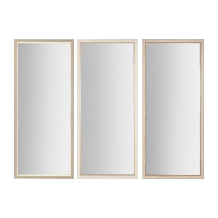 Specchio da parete Home ESPRIT Bianco Marrone Beige Grigio Cristallo polistirene 67 x 2 x 156 cm (4 Unità) Made in Italy Global Shipping