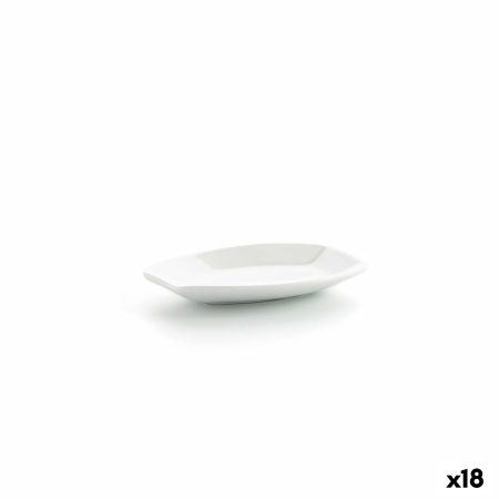 Vassoio per aperitivi Ariane Alaska Bianco Ceramica Ovale 10 x 7