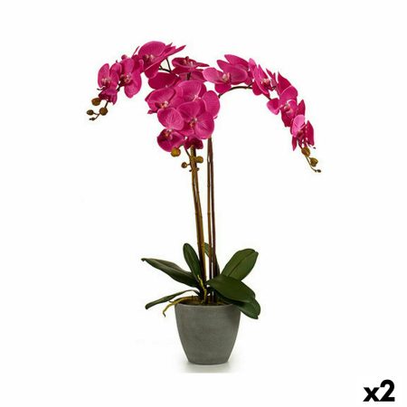 Pianta Decorativa Orchidea Plastica 60 x 78 x 44 cm (2 Unità) Made in Italy Global Shipping