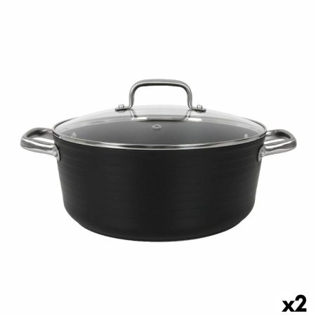 Casseruola con coperchio in vetro Quttin Spiral Ø 28 cm Alluminio Forgiato (2 Unità)