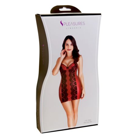 Vestito S Pleasures Rosso/Nero (Taglia unica) colore