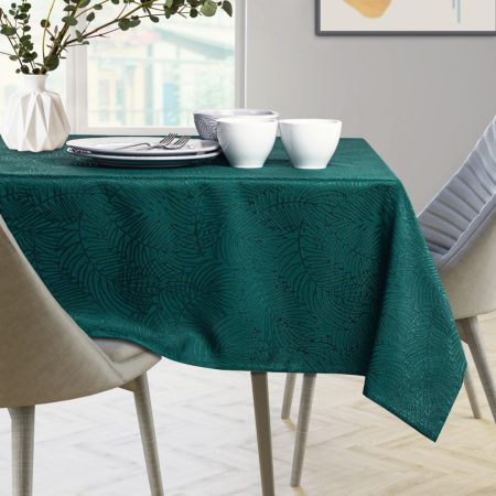 Tovaglia Gaia verde bottiglia pressato vegetale 140x180 AmeliaHome